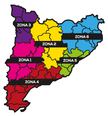 Briquetes - mapa lliurament de zones de Catalunya