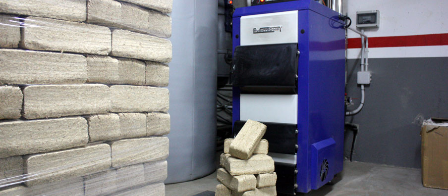 Briquettes of biomass